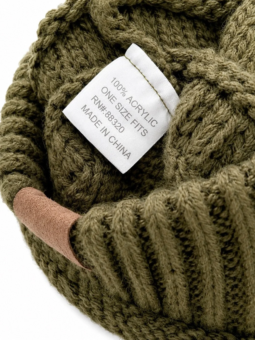C.C Exclusives Beanie Olive Green Knit Slouchy